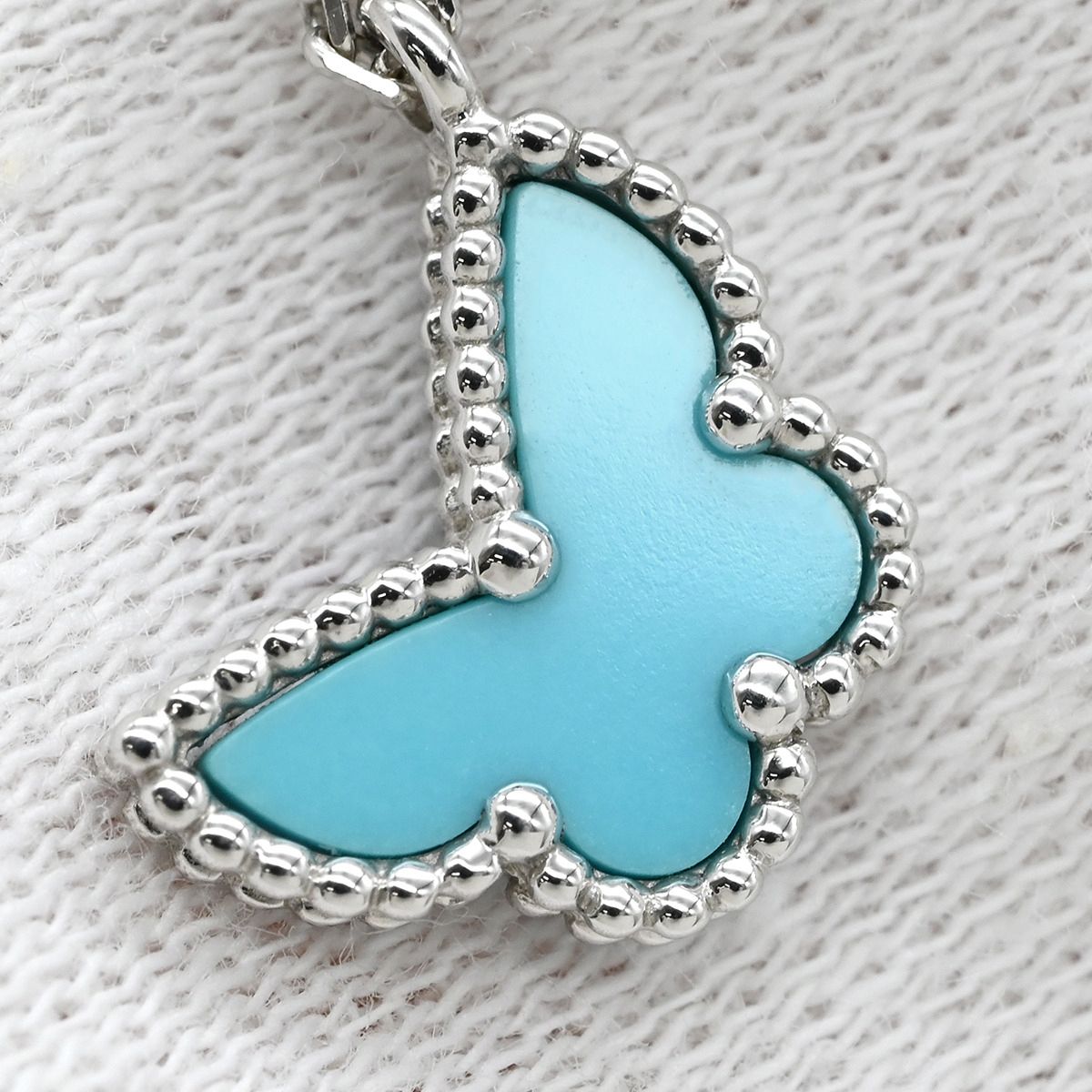 Van Cleef & Arpels Necklace Sweet Alhambra Papillon Blue White Gold 18K — view 8