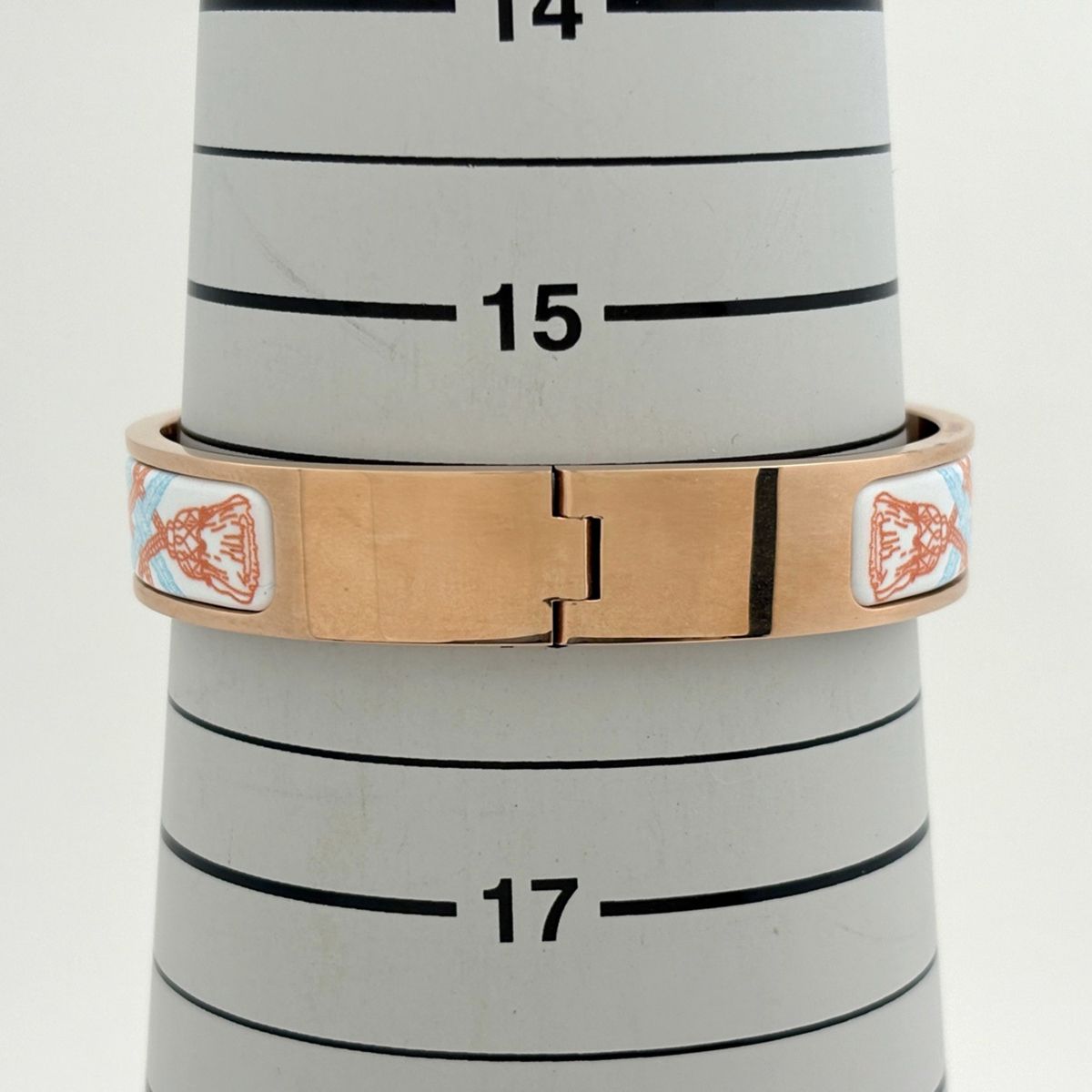 Hermes Click Bangle Cloisonne Grand Apala Rose Gold Multicolor Bracelet — view 4