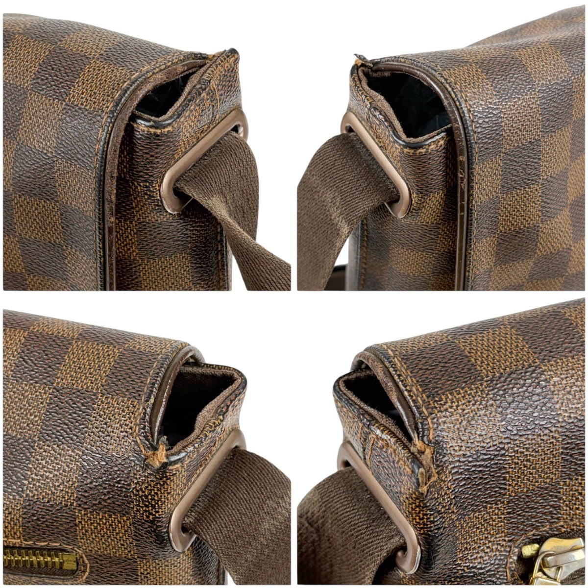 Louis Vuitton Cross Brooklyn MM Damier Leather Ebene Shoulder Bag — view 8