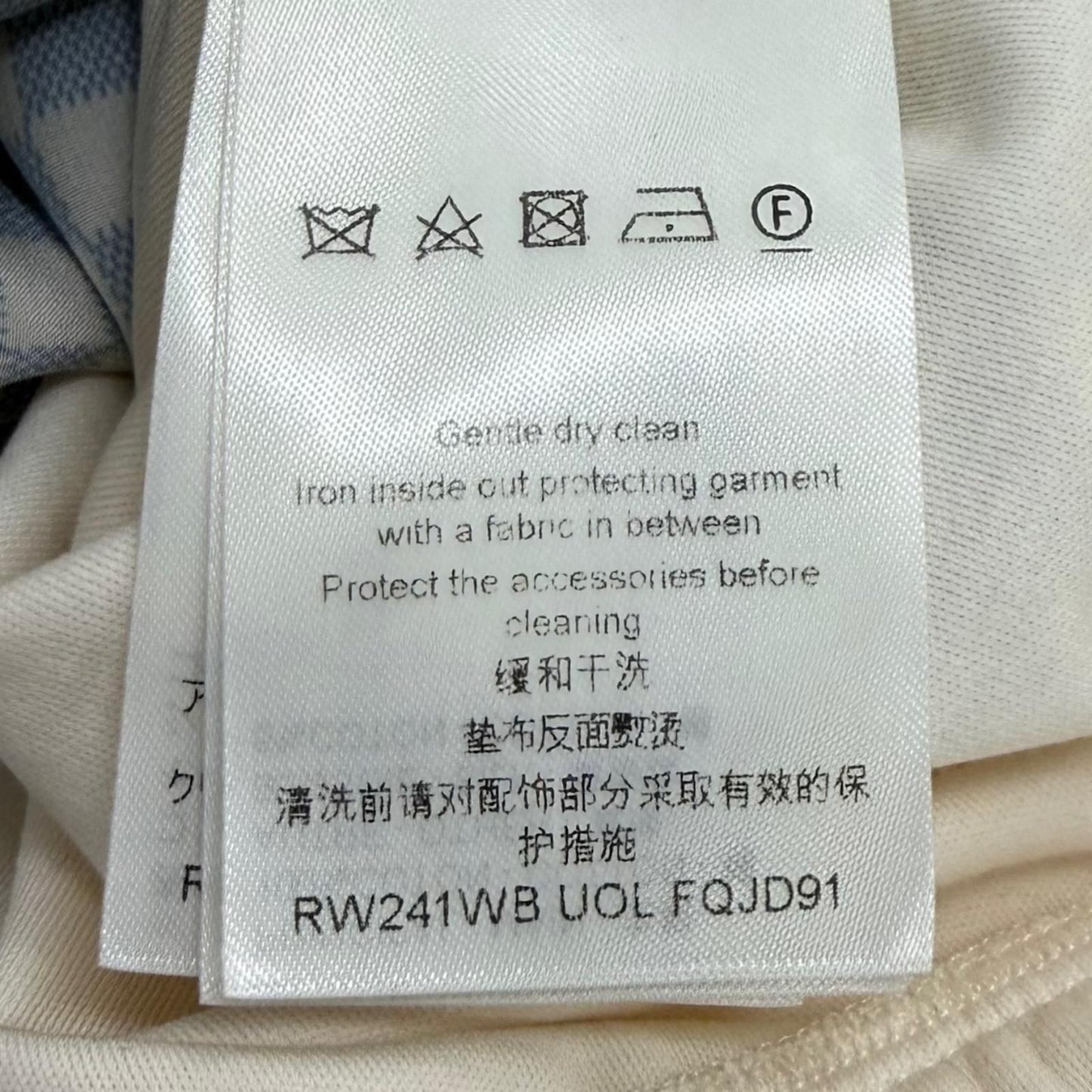 Louis Vuitton Cotton Silk Blend Damier Front Drawstring Dress White Blue XS — view 8