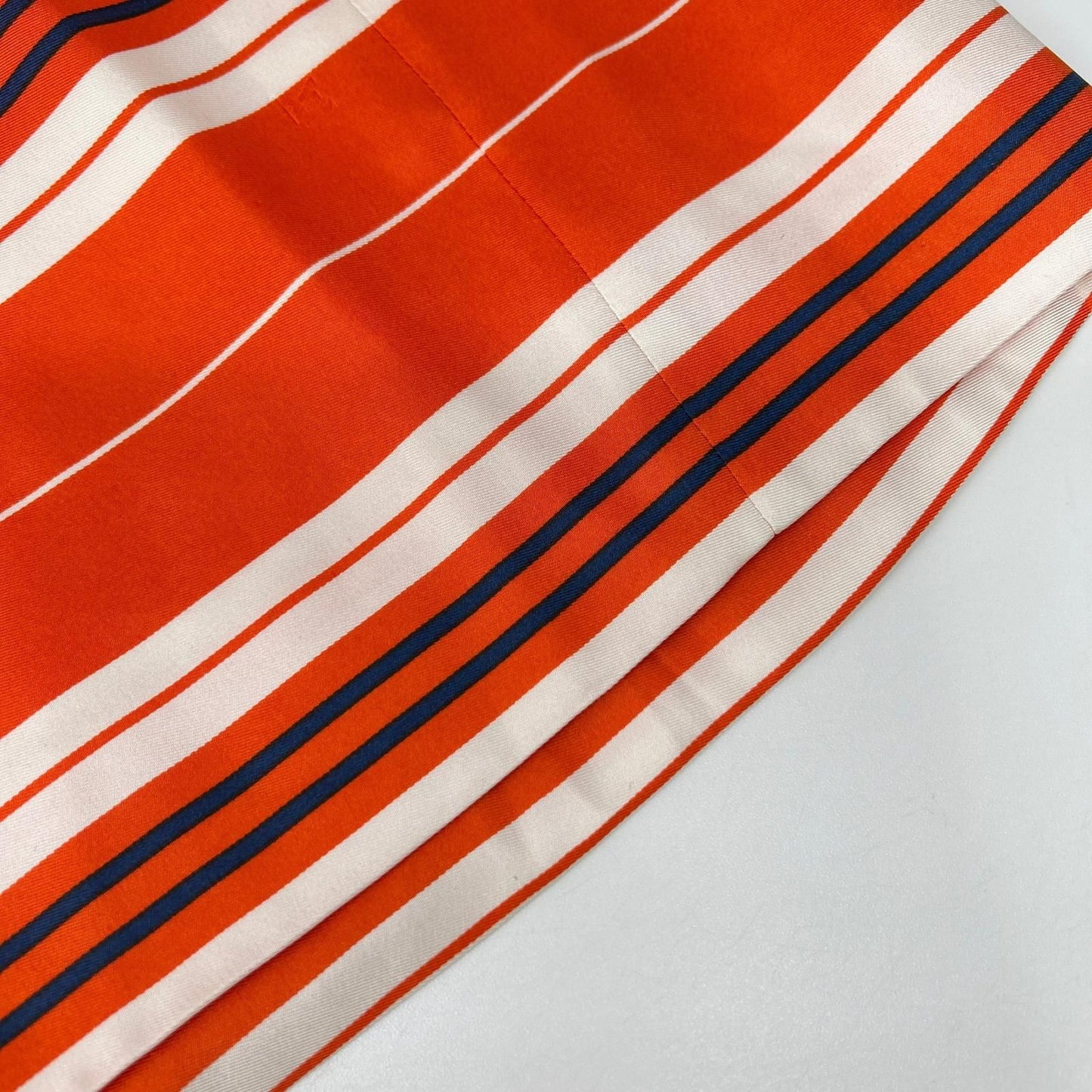 Louis Vuitton Orange Multi Border Silk Waist Togo Mini Skirt 34 — view 8