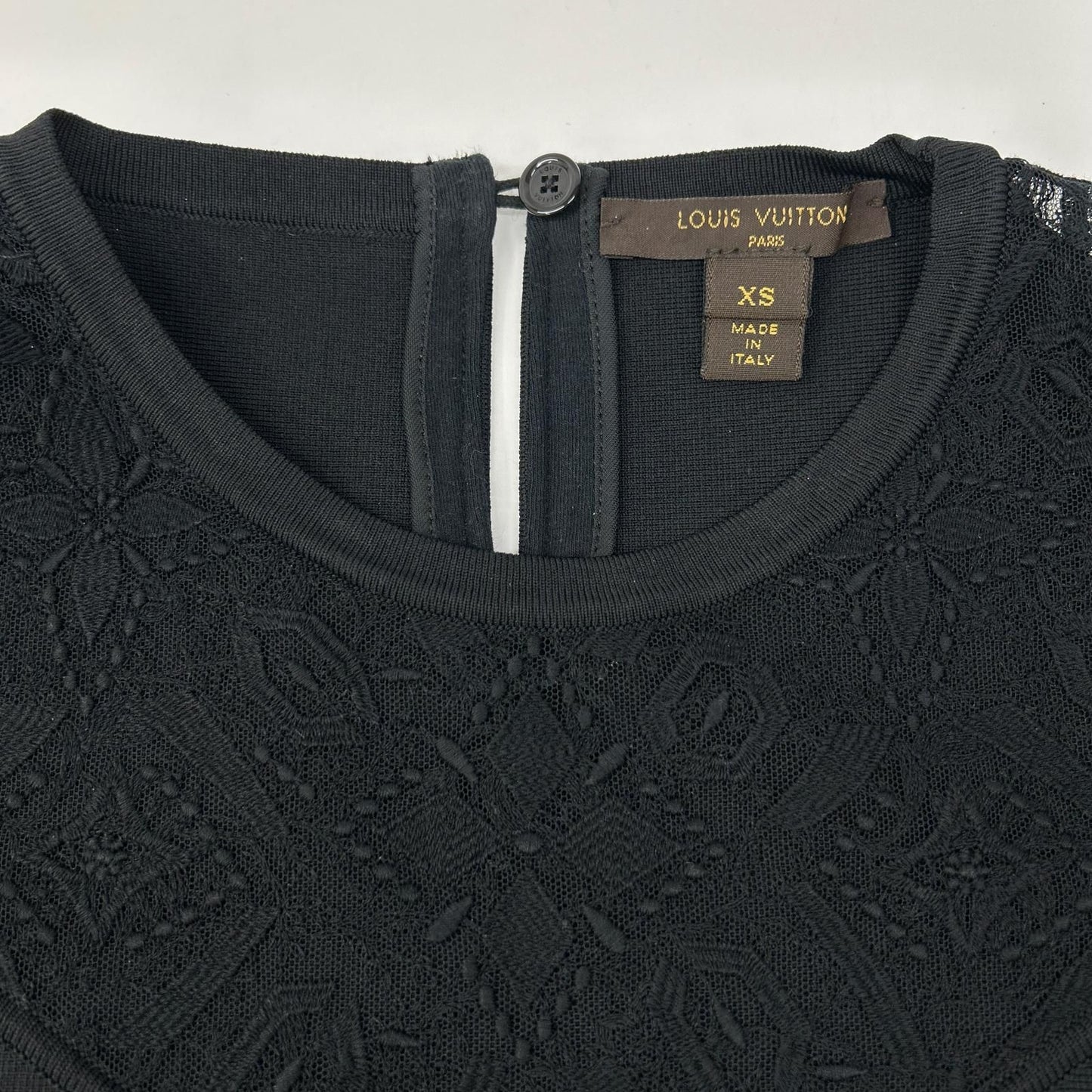 Louis Vuitton Black Monogram Lace Sleeveless Dress XS — view 8