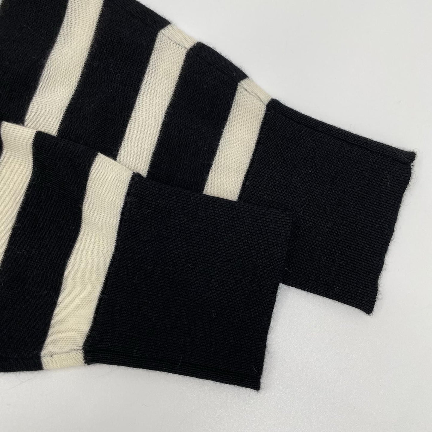 Dolce & Gabbana Black White Border Cashmere Knit Sweater 44 — view 8