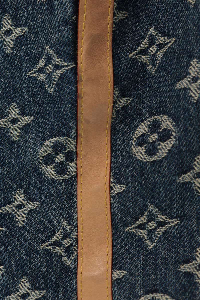 Louis Vuitton Side Leather Line Monogram Denim Pants 30 — view 3