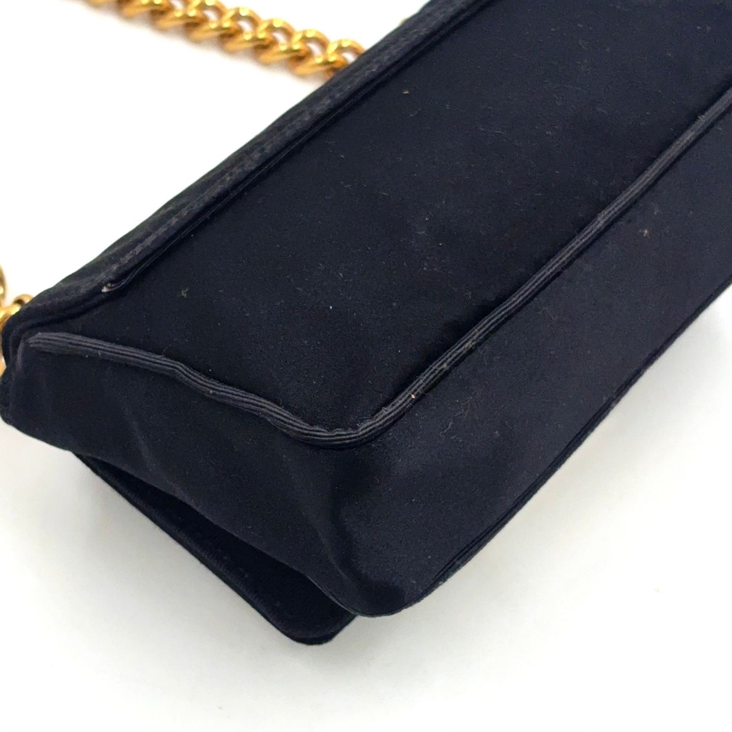 Dolce & Gabbana Bijou Mini Satin Black Chain Shoulder Bag Gold — view 8