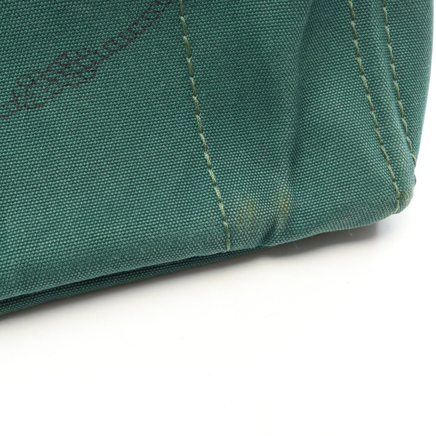 Prada Tote Bag Canapa 2-Way Green Black Canvas Medium — view 8