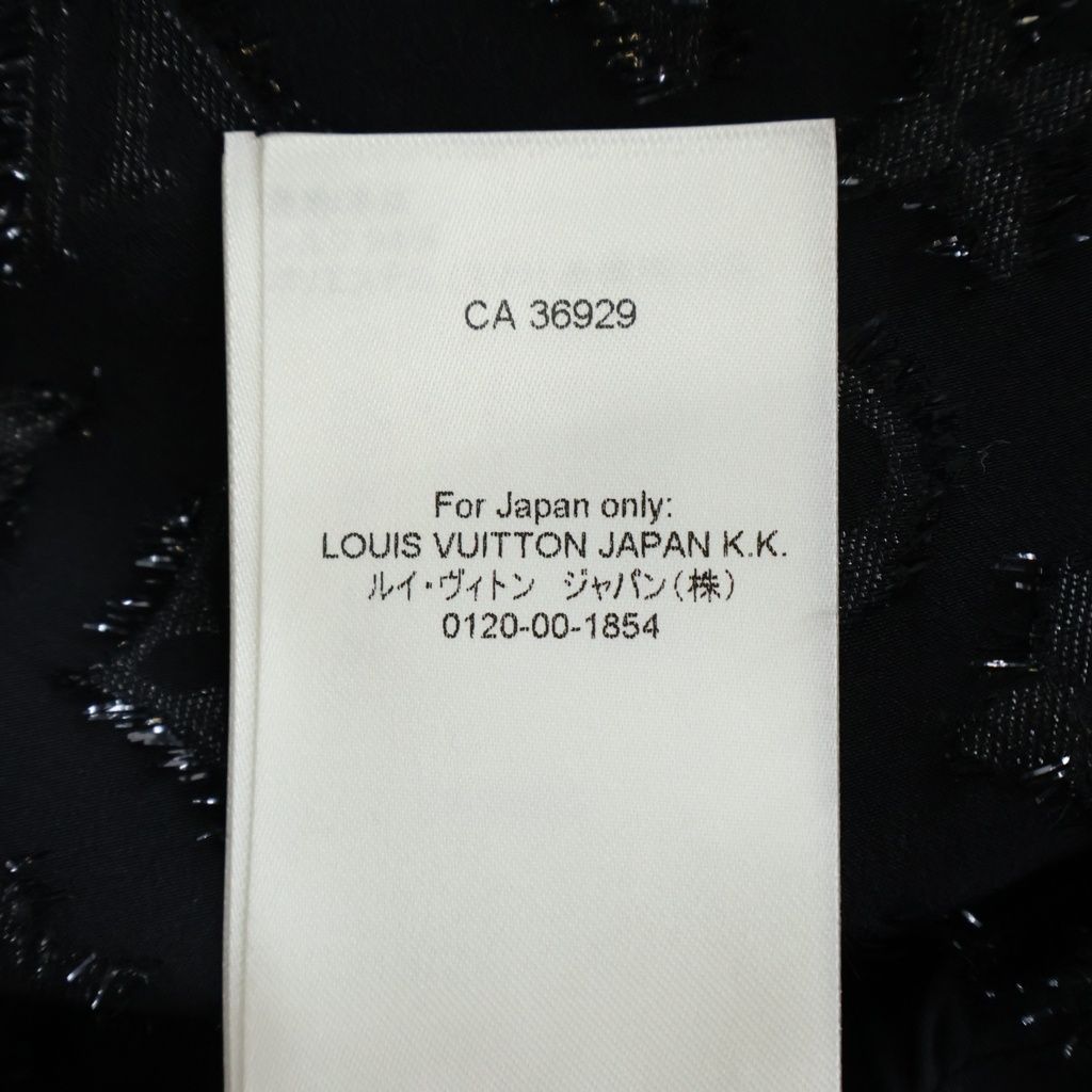 Louis Vuitton Monogram Silk Front Button Medium Skirt Pencil Black 34 — view 8