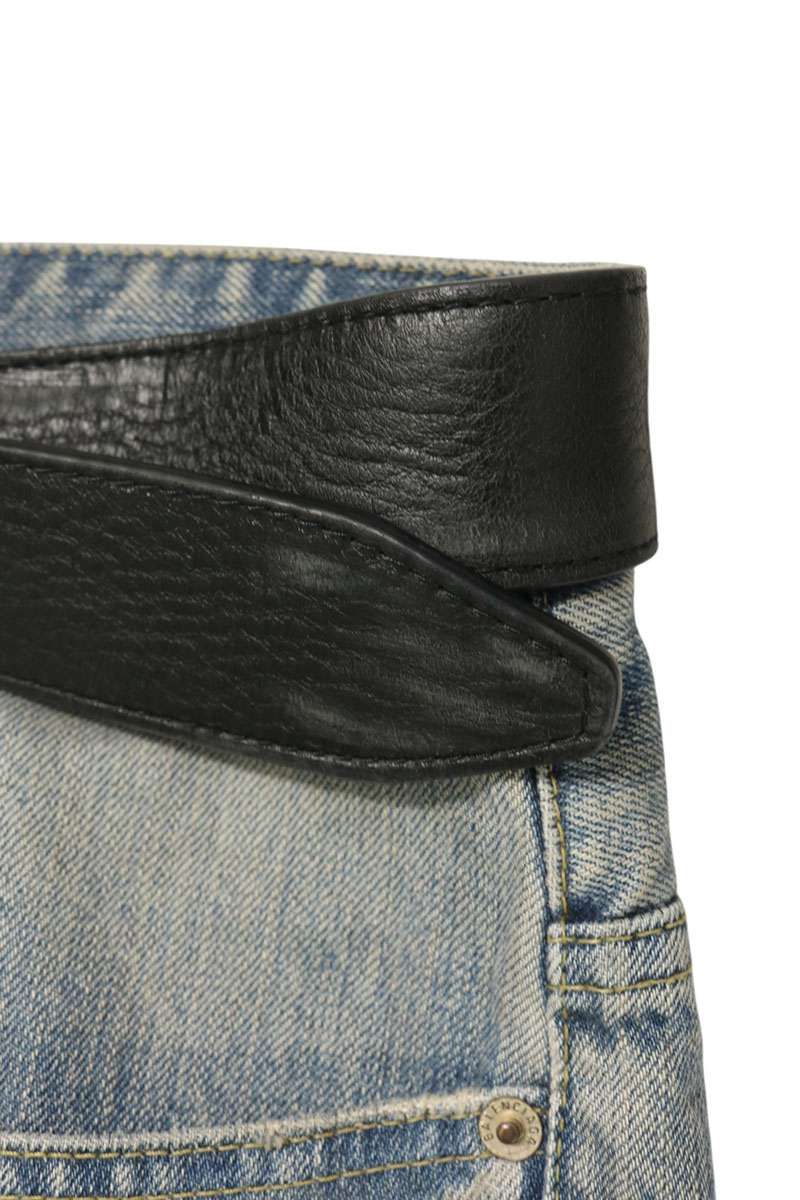 Balenciaga Belted Vintage Processed Denim Pants — view 3
