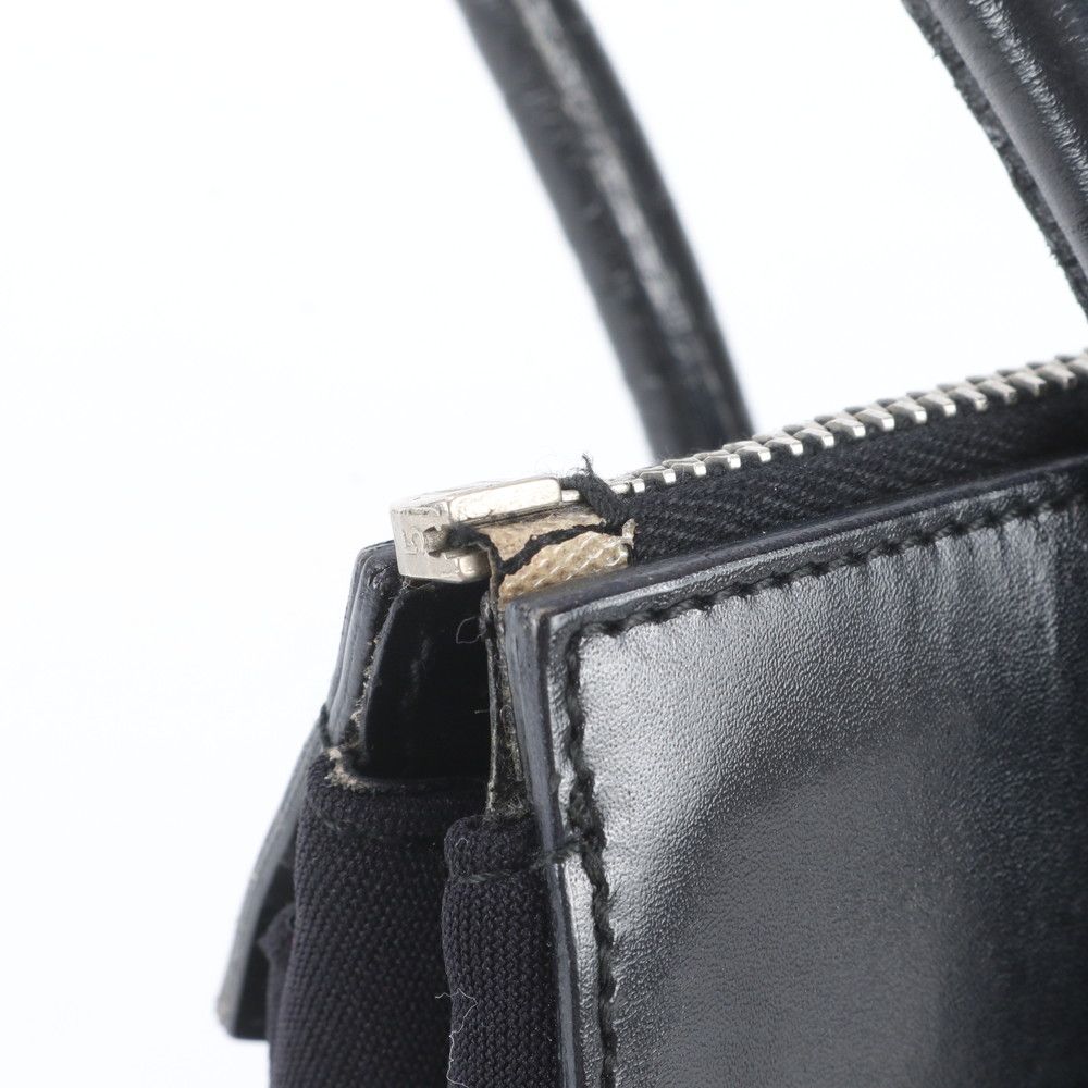 Prada Tessuto Nylon Leather Tote Bag Shoulder Hand Black — view 8