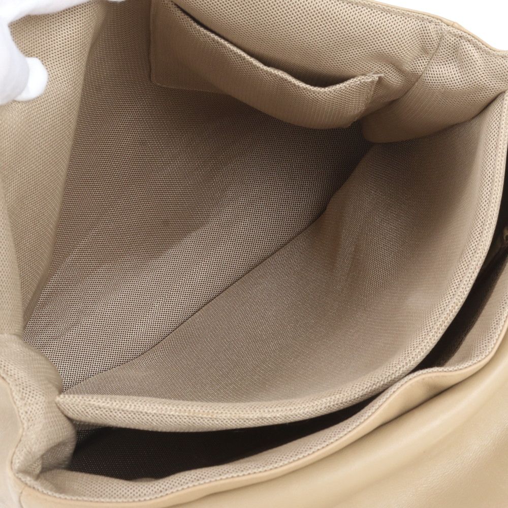 Prada Leather Handbag Mesh Beige Shoulder — view 8