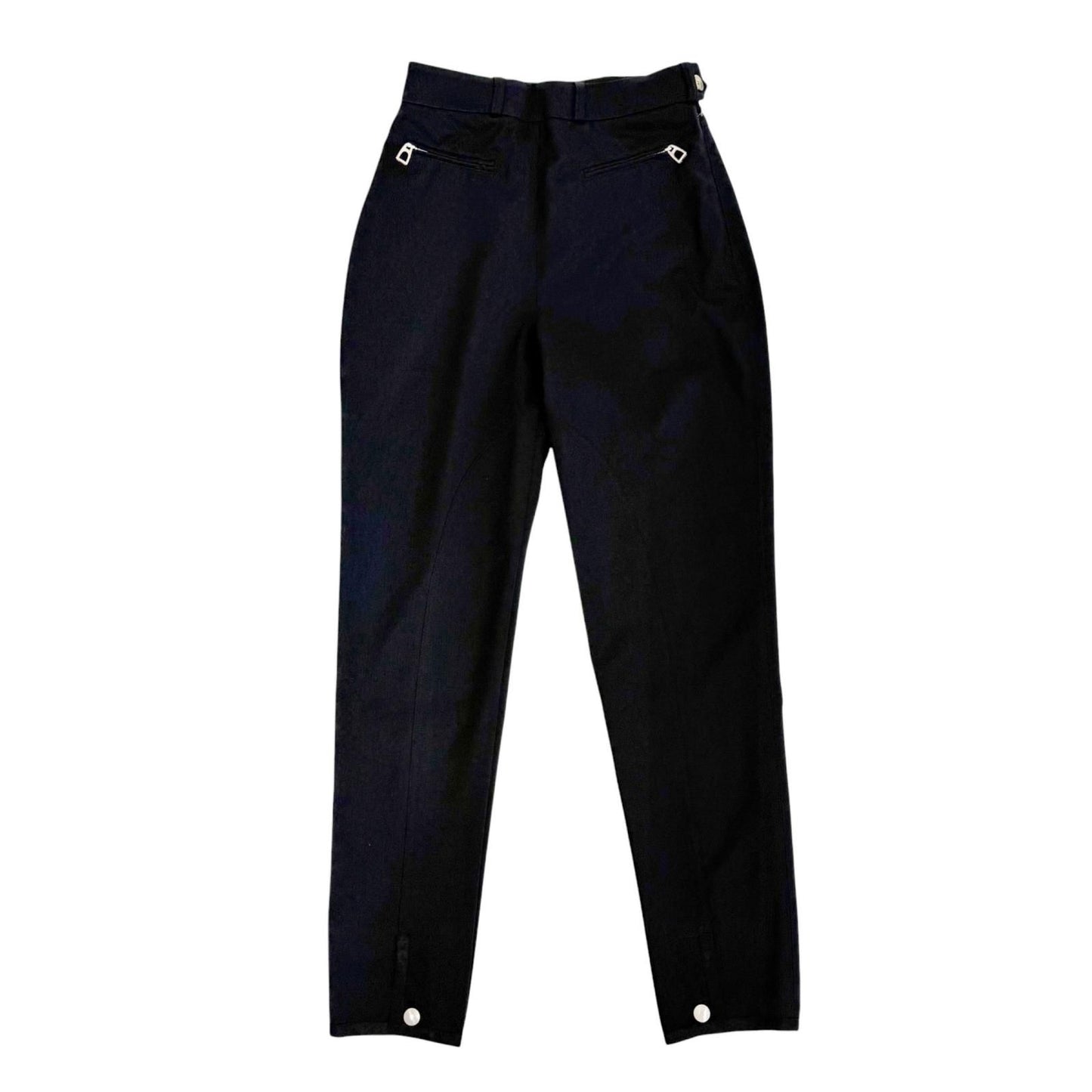 Hermes Wool Sellier Buttons Horse Riding Jacket Pants Set Black — view 8