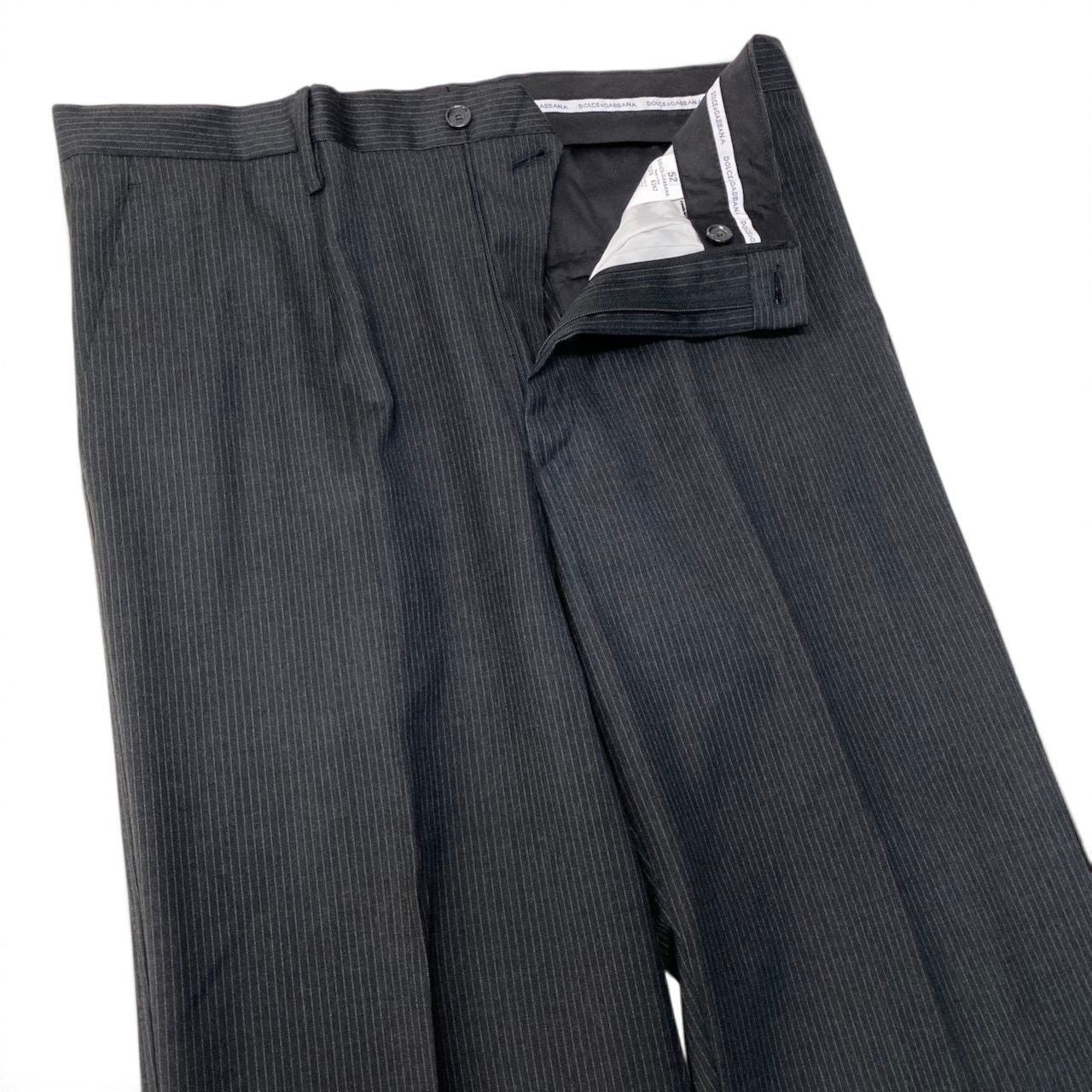Dolce & Gabbana Suit Set Tailored Jacket Trousers Stripe Gray Wool — view 8