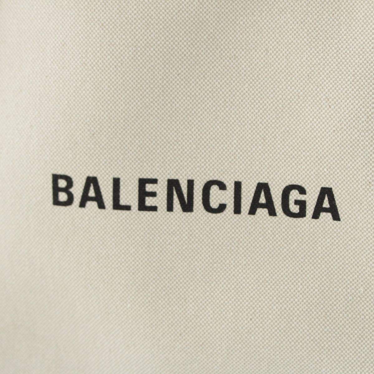 Balenciaga Navy Cabas Canvas Leather Handbag Black Light Gray — view 8