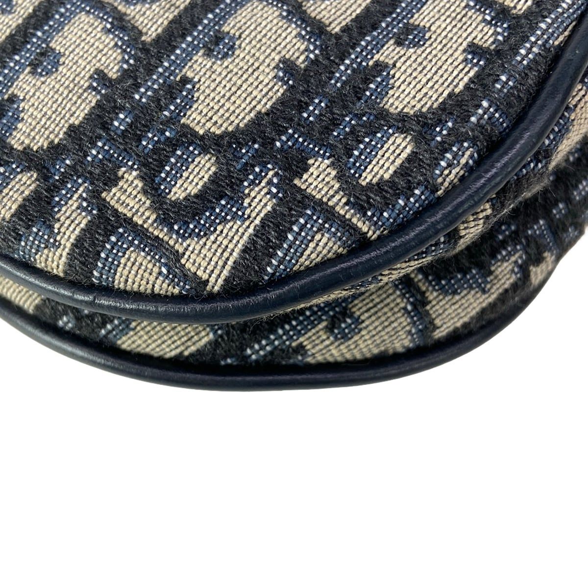 Dior Saddle Bag Trotter Navy Ivory Leather — view 8