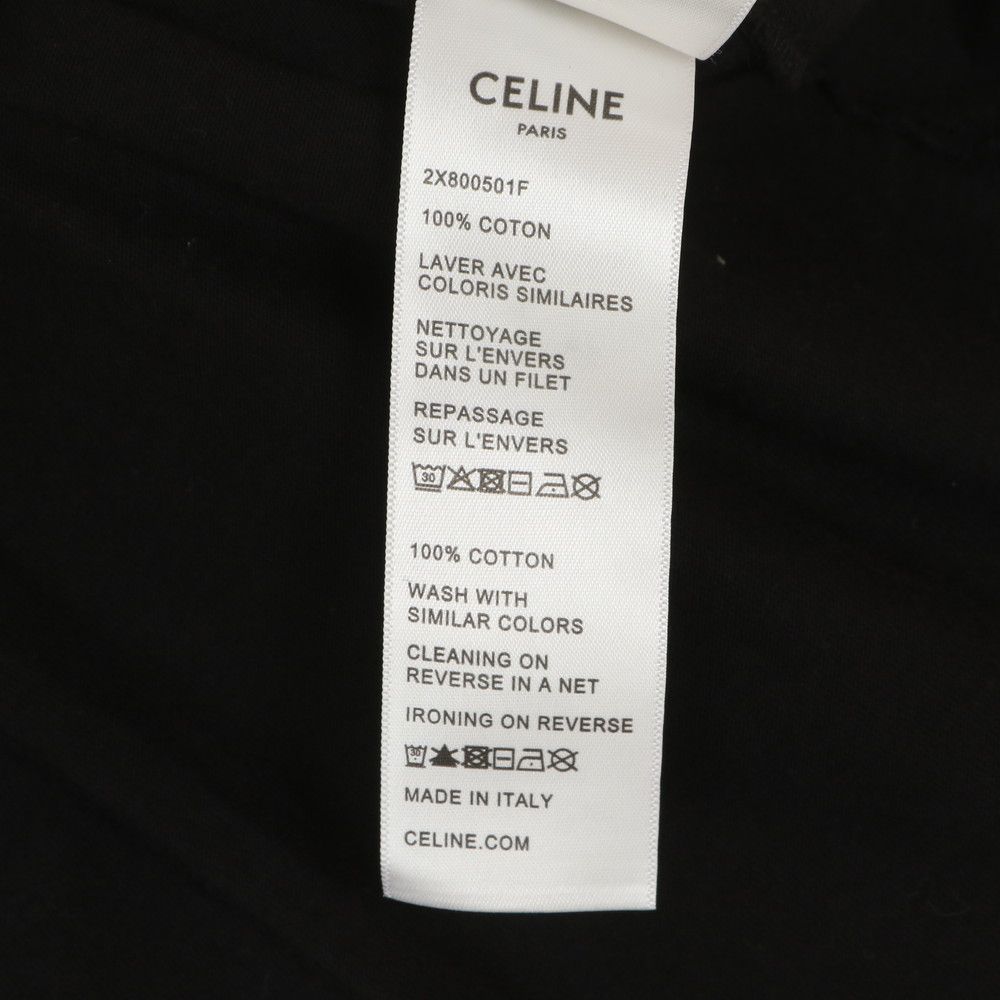 Celine Logo Short Sleeve T-Shirt Black Top L — view 8