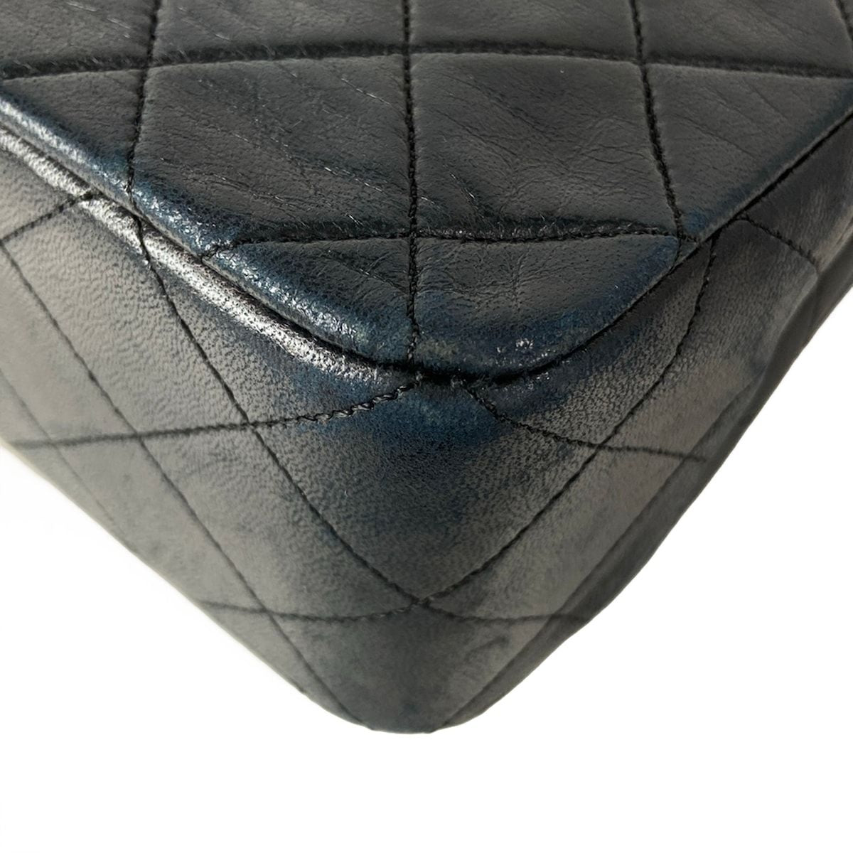 Chanel Shoulder Bag Single Flap Quilted Black Gold Chain Full Turnlock — view 8