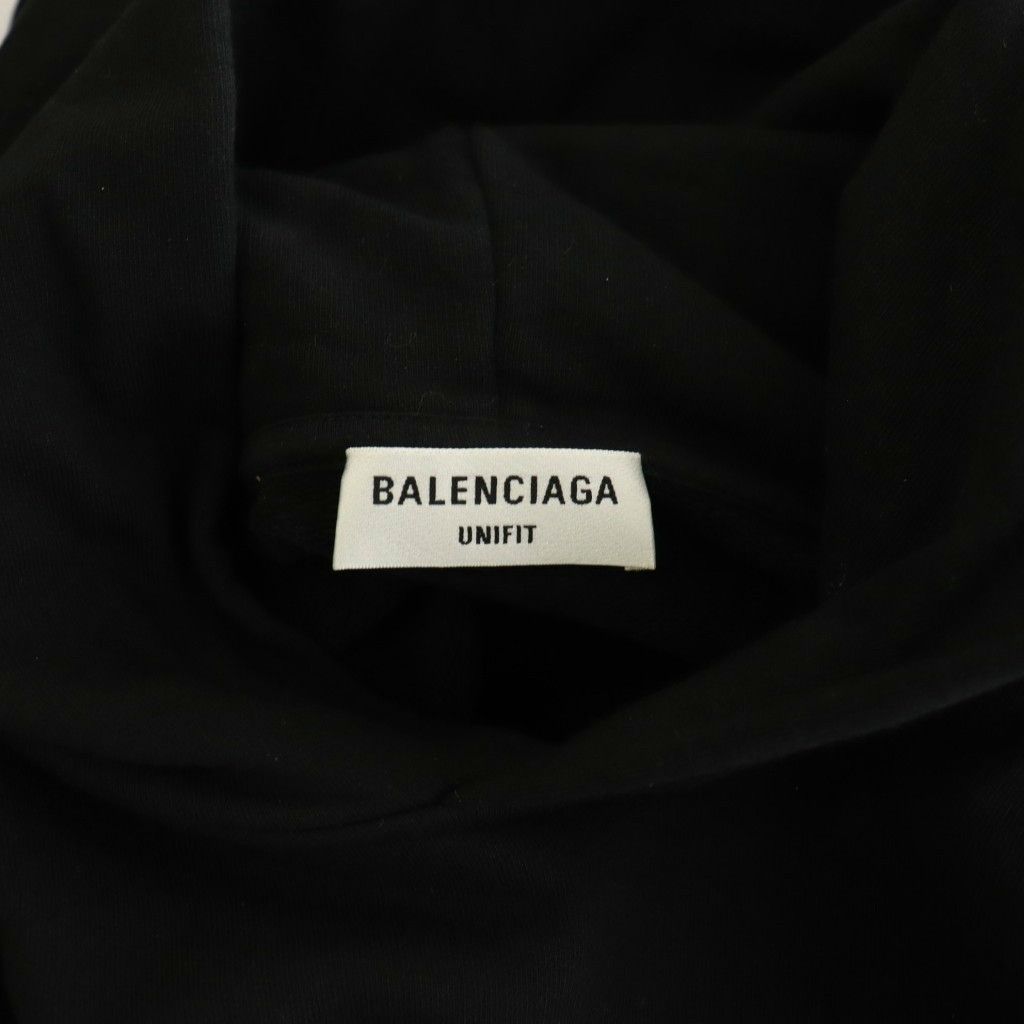 Balenciaga Logo Tag Design Hoodie Long Sleeve Black S — view 6