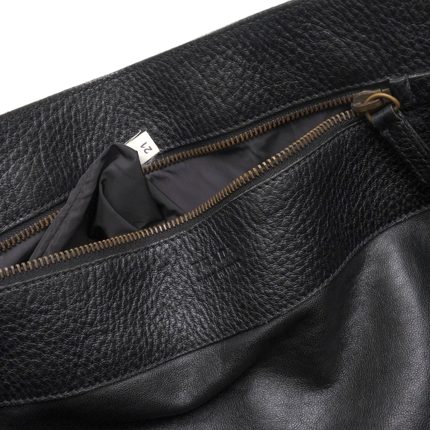 Prada Tote Bag Leather Black Shrink — view 8
