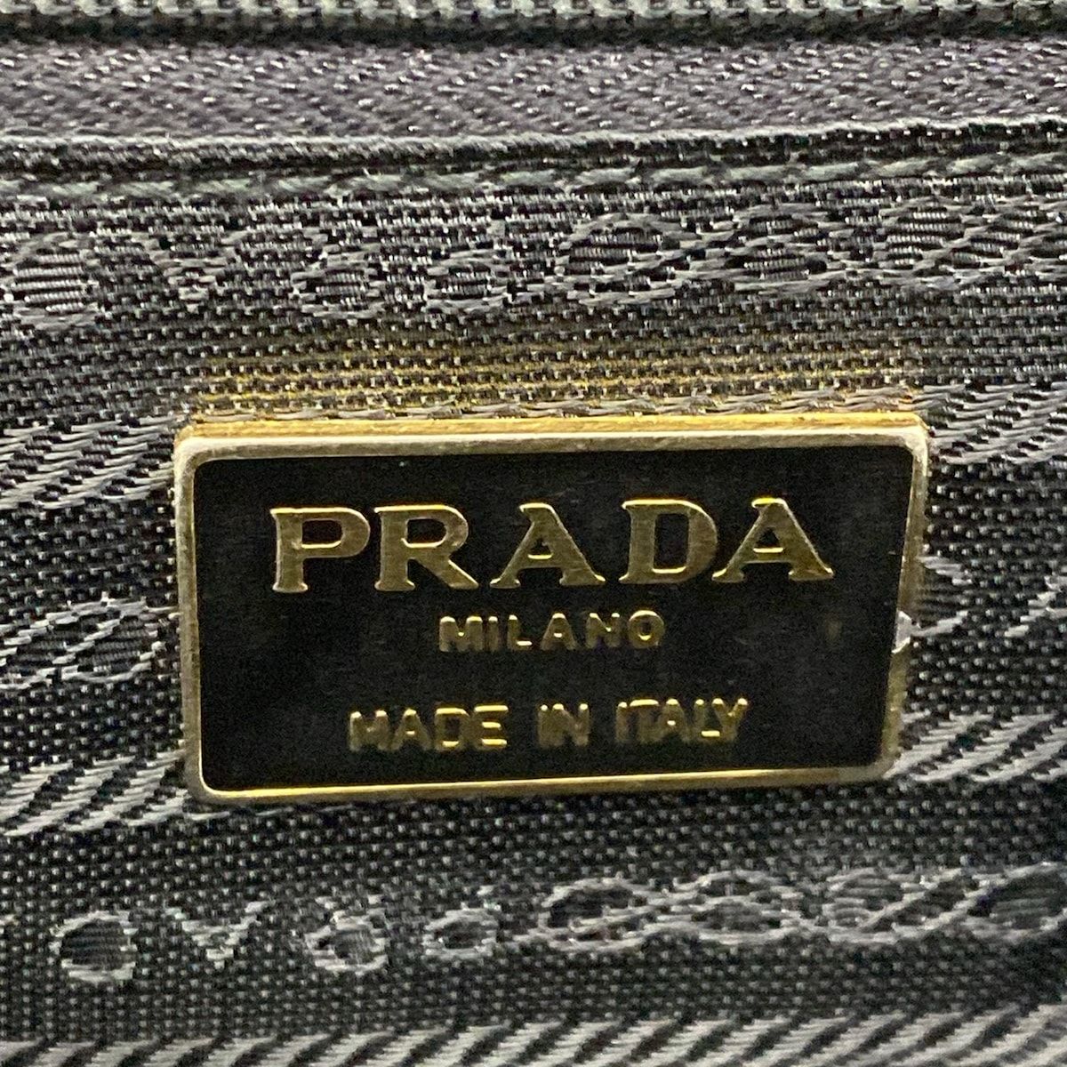 Prada Handbag Black Metal Handle Triangle Logo — view 8