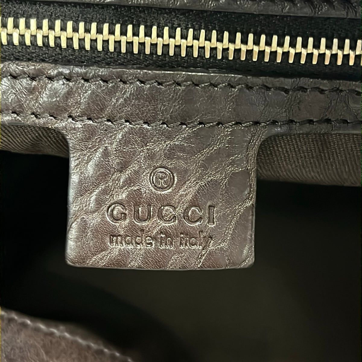Gucci Shoulder Bag Charlotte GG Pattern Dark Brown Beige Leather — view 8