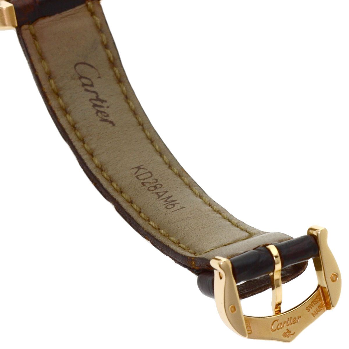 Cartier Tank Americanine SM Watch 18k Pink Gold Leather — view 8