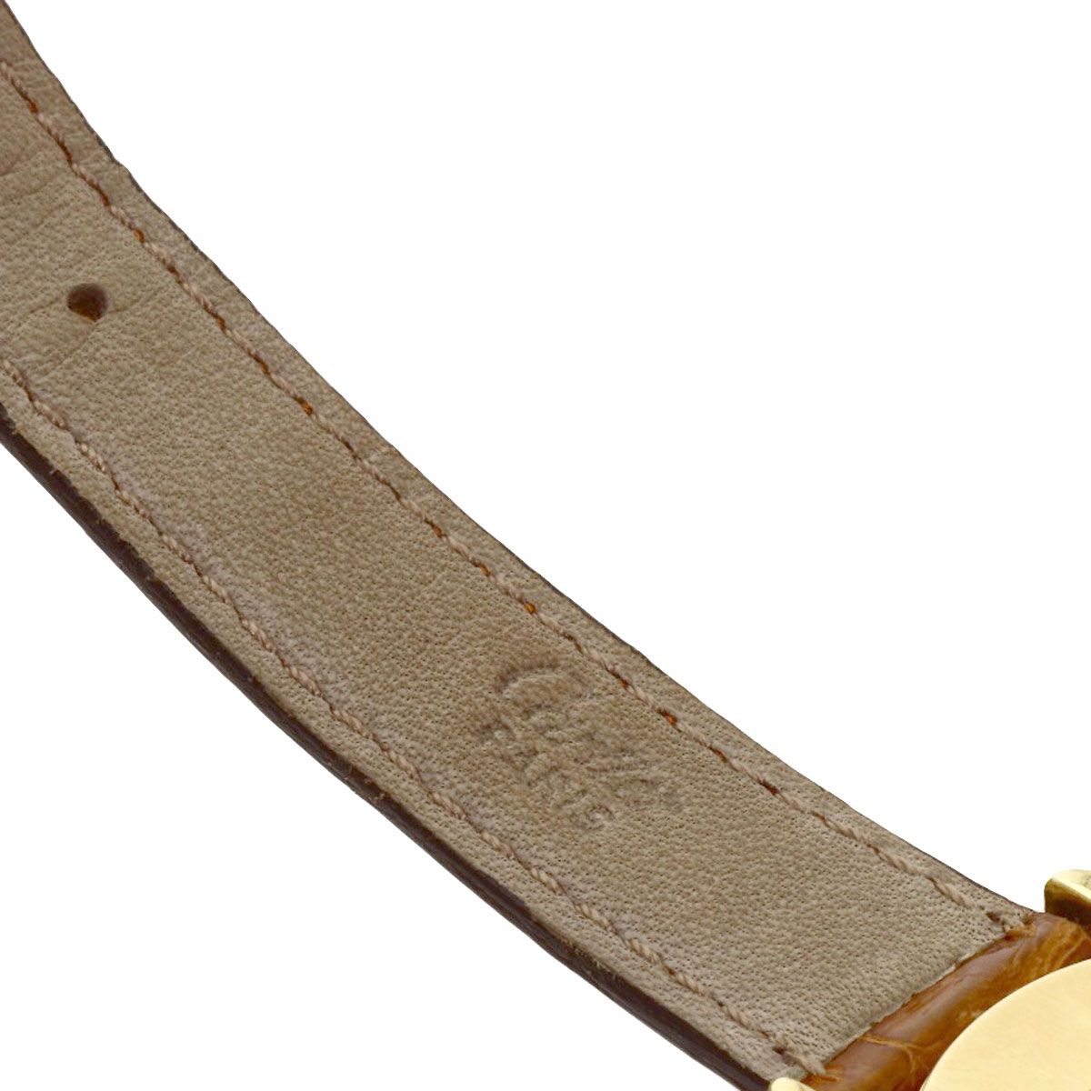 Cartier Santos Round Chrono Reflex Watch 18k Yellow Gold Leather Diamond — view 8