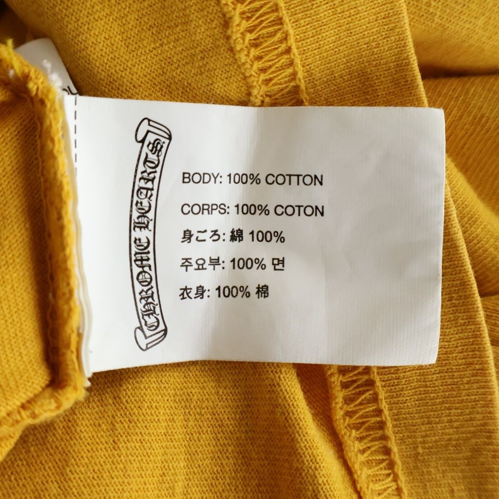 Chrome Hearts Mustard Arm Logo Long Sleeve Tee Crew Neck T-Shirt Yellow — view 8