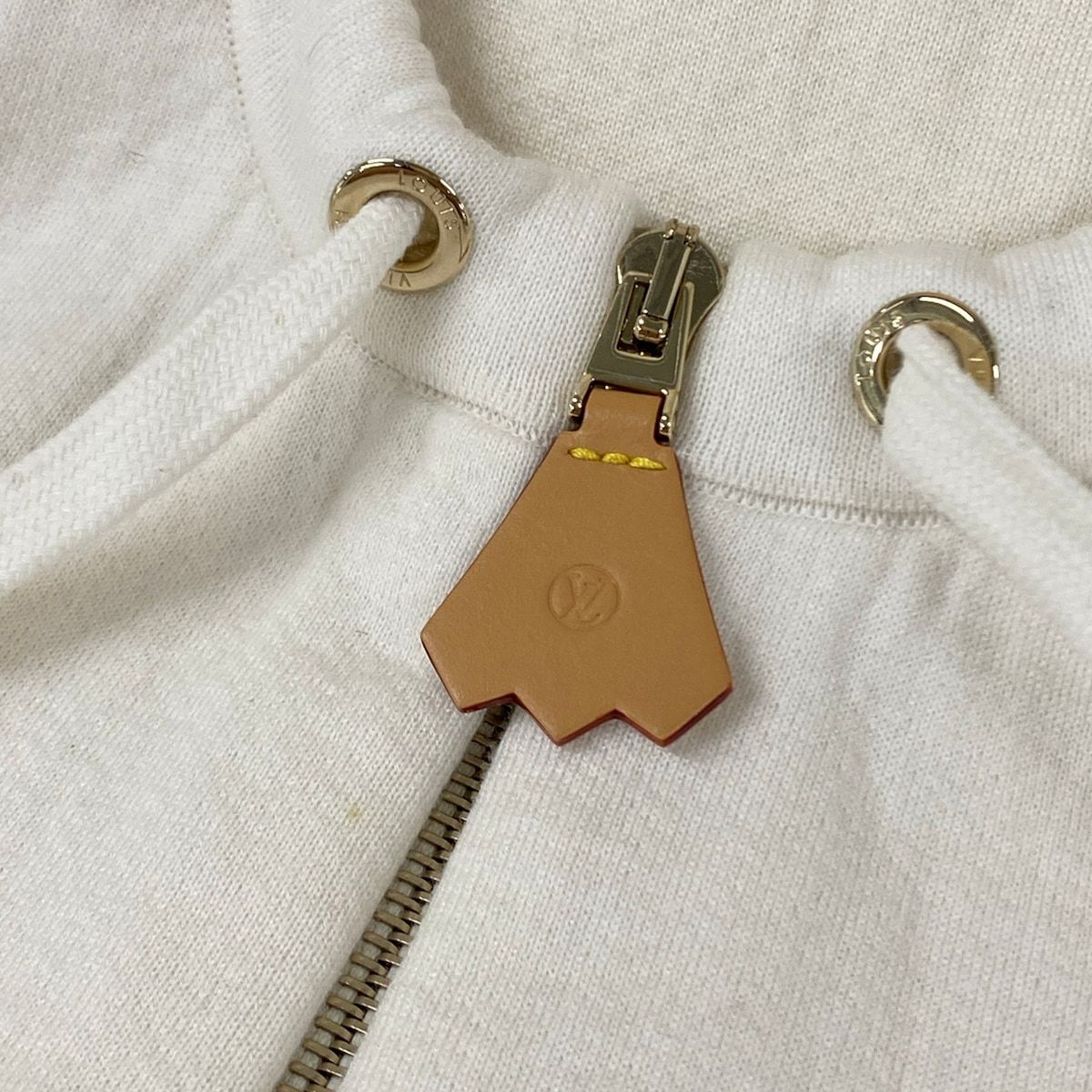 Louis Vuitton Vest Ivory Zip Up Embossed Monogram Wool XS — view 8