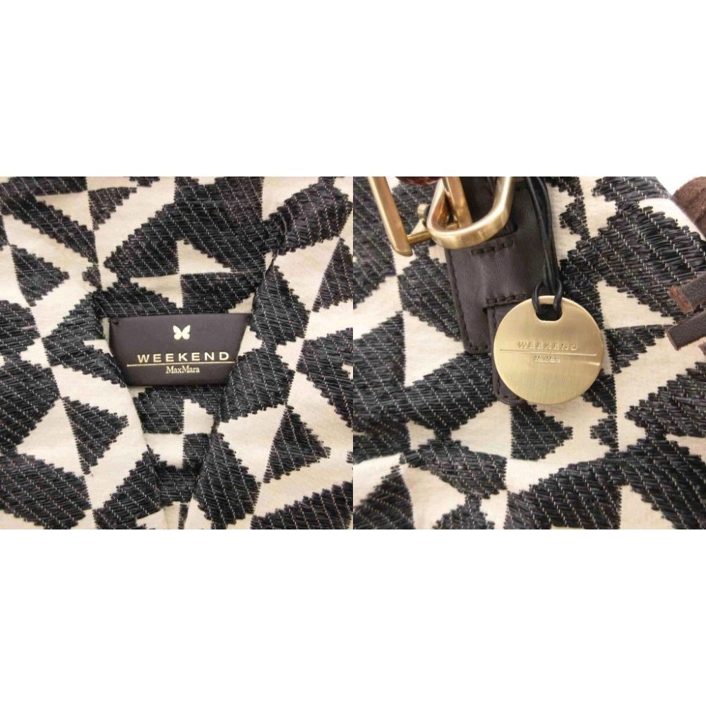 Max Mara Weekend Line 2-Way Shoulder Bag Black Ivory All Over Print — view 8