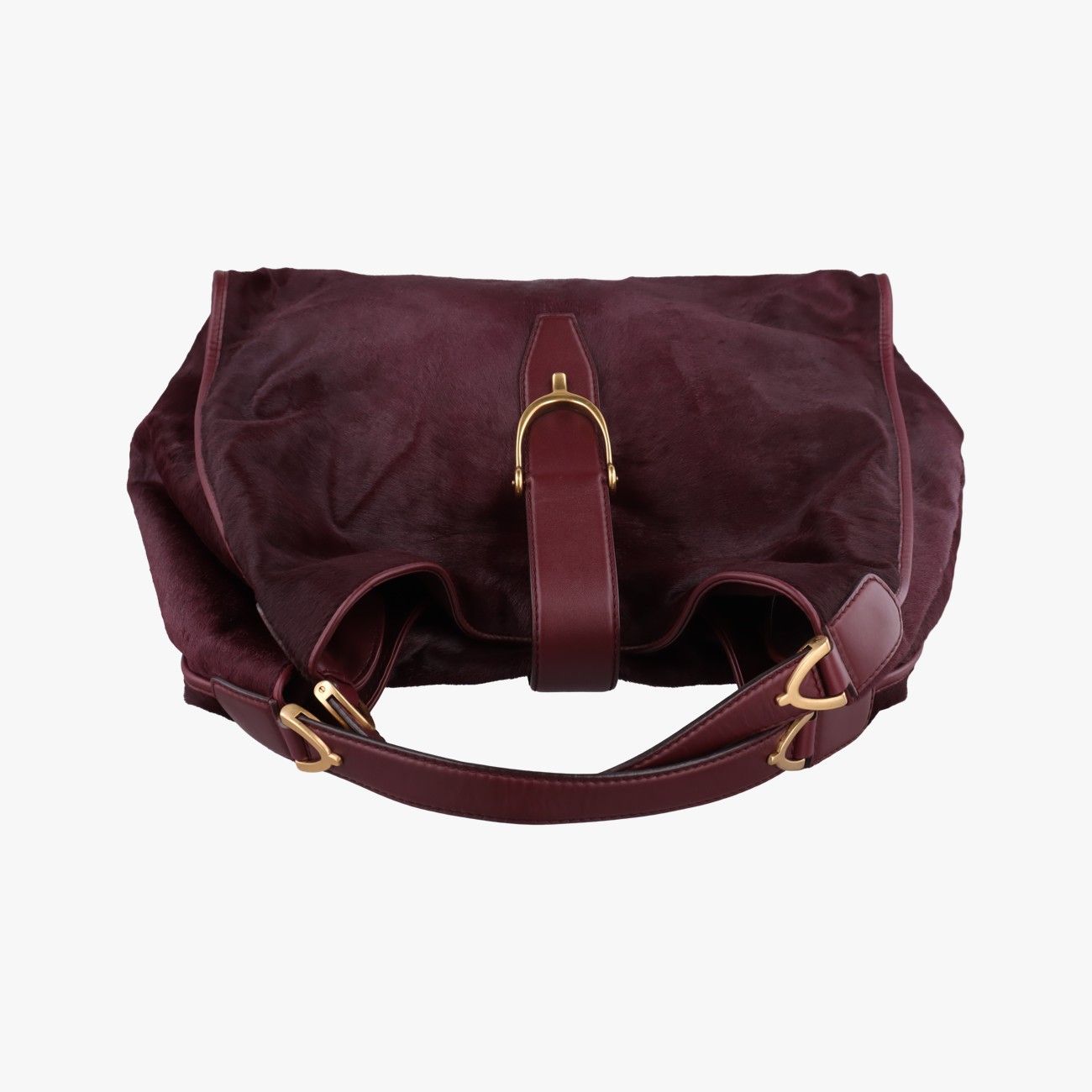 Gucci Star Wrap Exotic Horsebit Wine Red Calf Hair — view 8