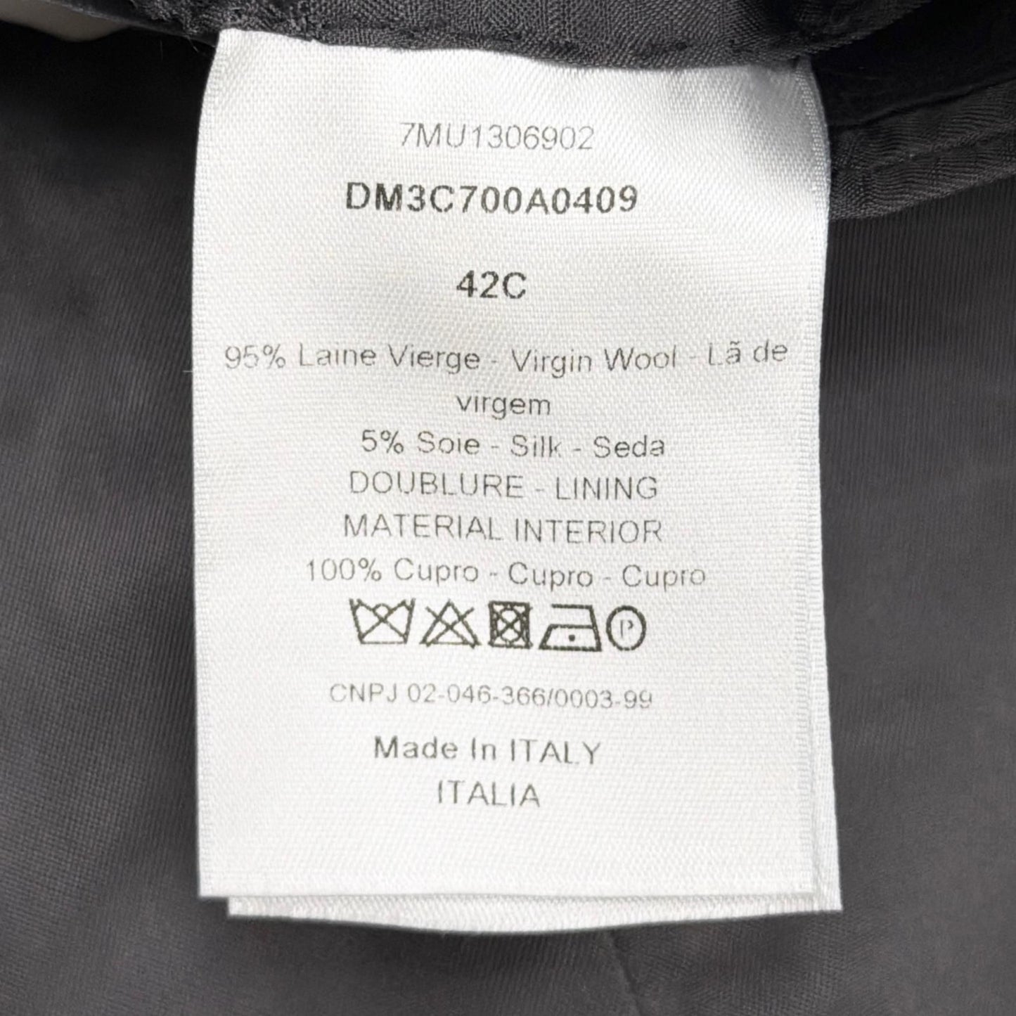 Dior Wool Silk Single Tailored Jacket Gray 42 — view 8