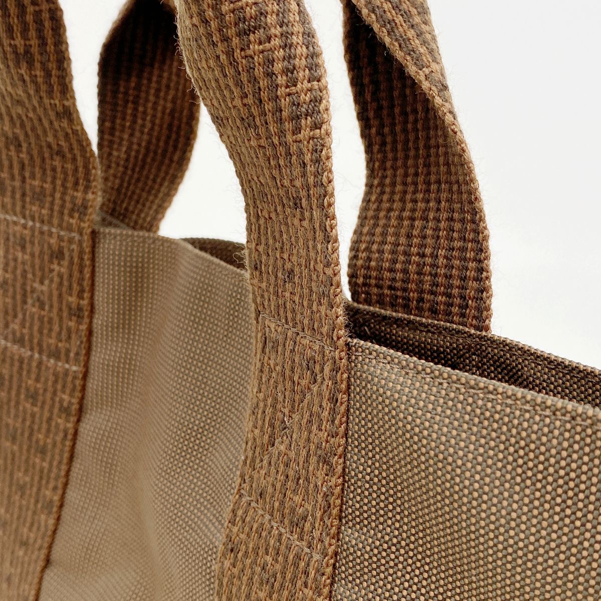 Hermes Tote Bag Her Line Cabas Nylon Brown Silver — view 8