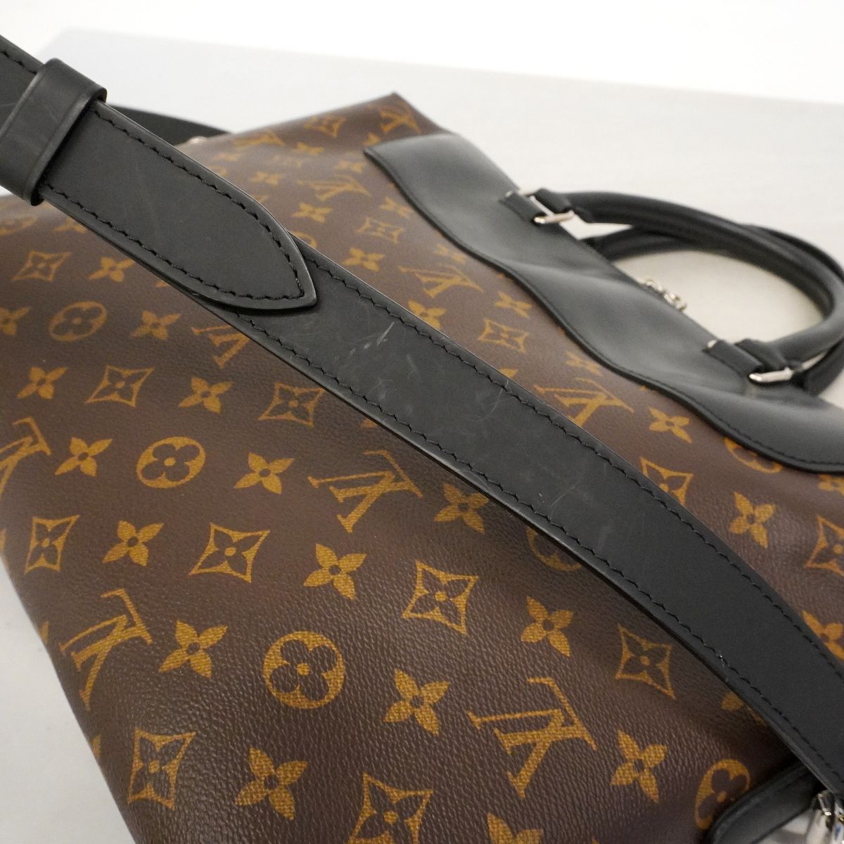 Louis Vuitton Business Bag Monogram Macassar Porte Documents Jour Brown Black — view 8