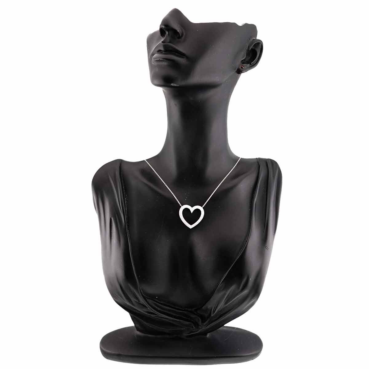 Tiffany & Co Metro Heart Pave Diamond Necklace 40 Platinum — view 7