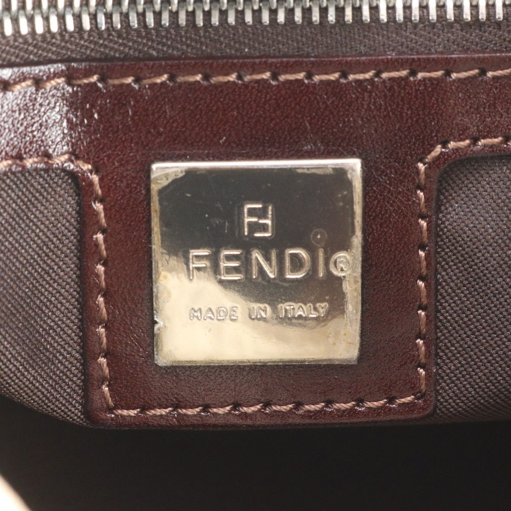 Fendi Mamma Bucket Baguette FF Leather Canvas Shoulder Bag — view 8