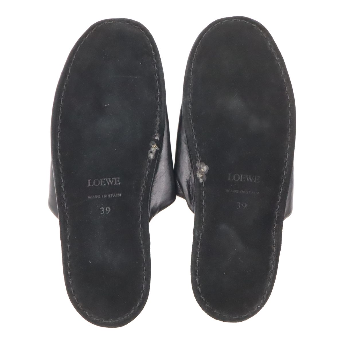 Loewe Slippers Room Shoes Indoor Leather Black 39 — view 8