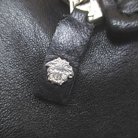 Versace Gianni Leather Jacket Rider's Black Zip-up Pocket Embroidery Lining 50 — view 8