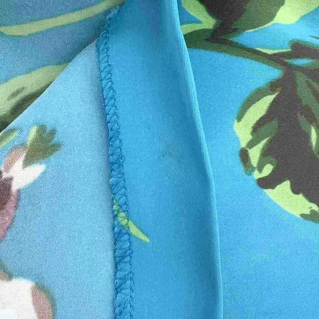 Dolce & Gabbana D&G Pencil Skirt Light Blue Flower Pattern Rose Midi GY 74 38 — view 7