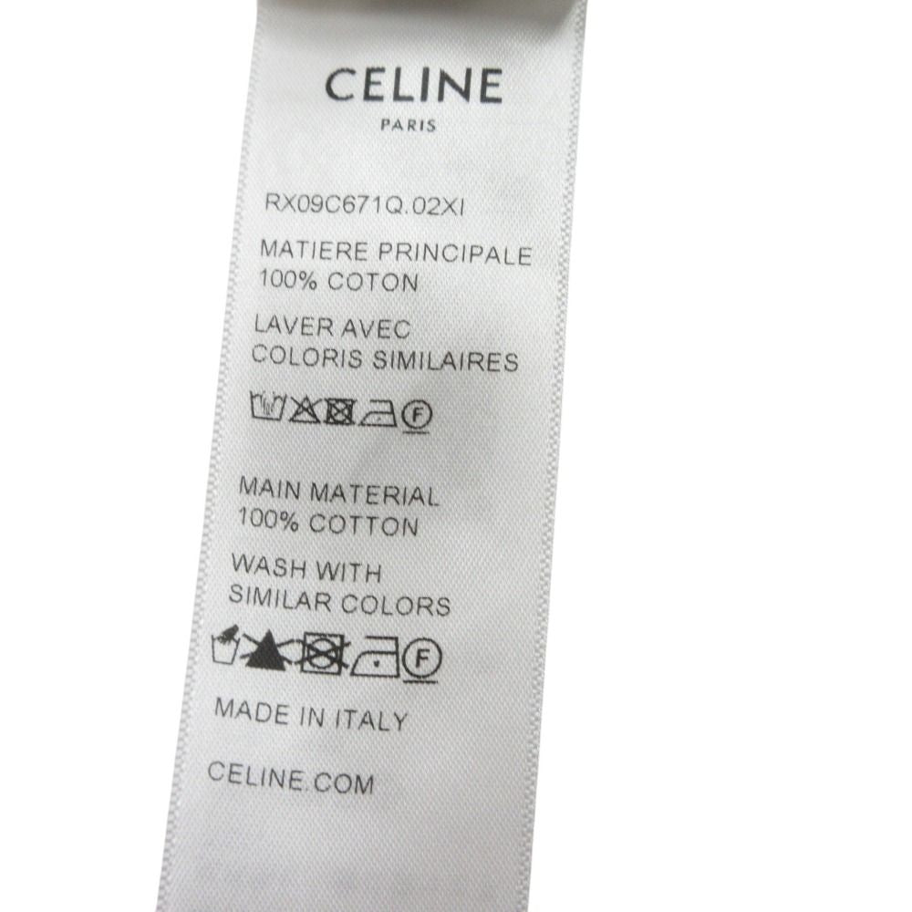 Celine Blason Short Sleeve T-Shirt White Brown XS — view 8