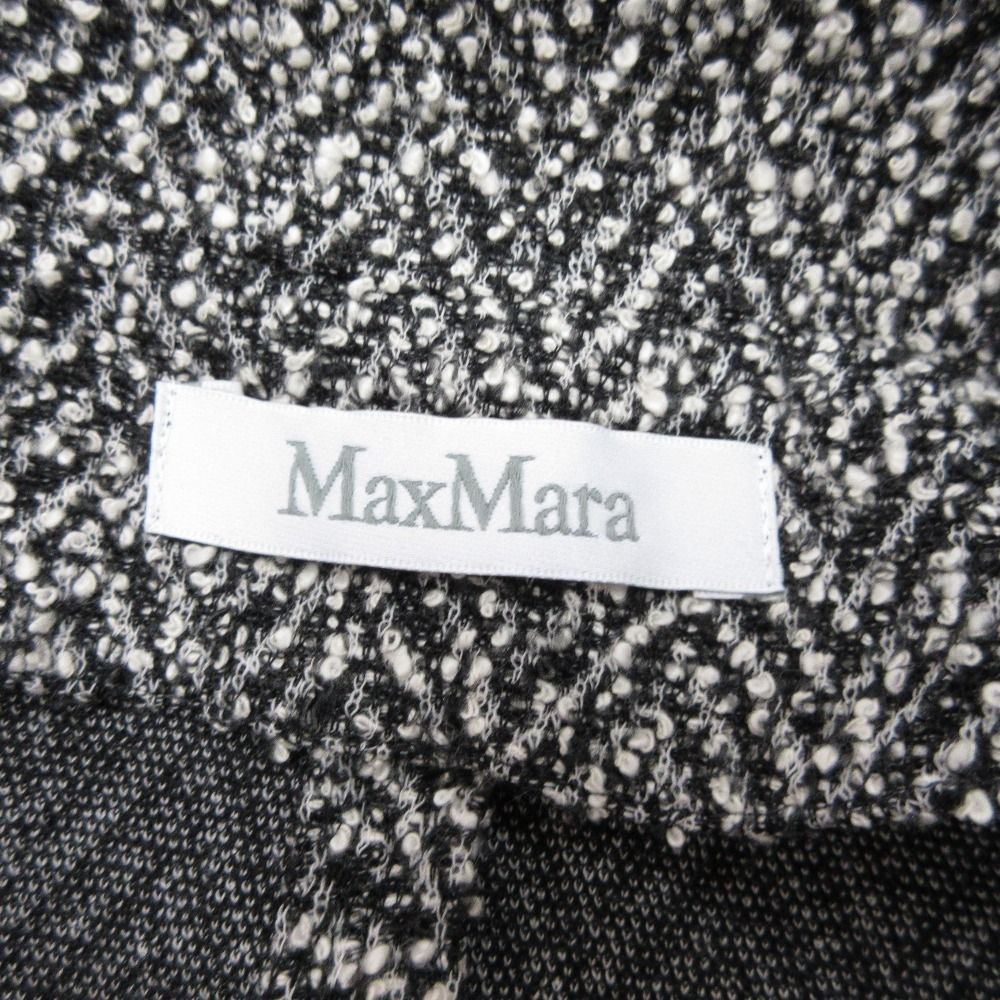 Max Mara Katia Mix Tweed Zip Jacket Black White 34 — view 8