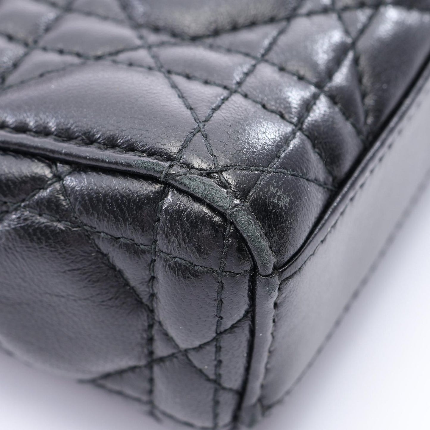 Dior Handbag Lady D-joy Medium Cannage 2-Way Black Leather Bag — view 8