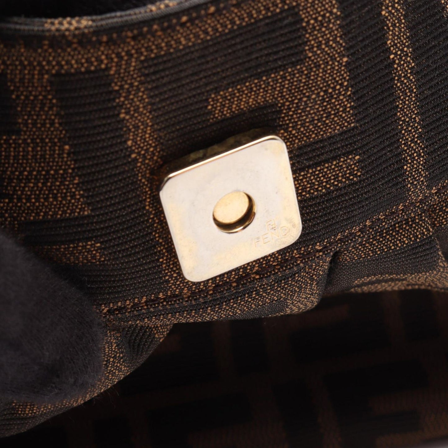 Fendi Shoulder Bag Zucca Brown Dark Canvas Leather — view 8