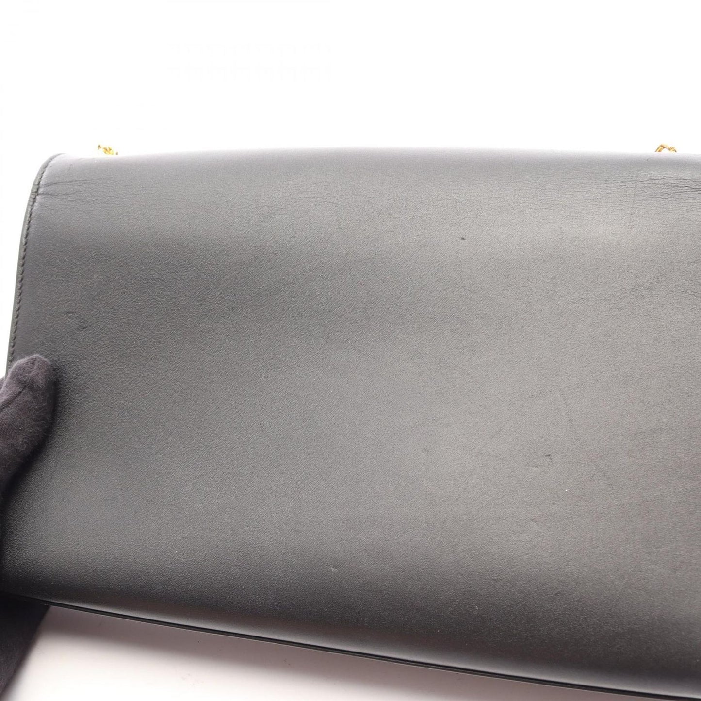 Saint Laurent Paris Shoulder Bag Kate Monogram Black Leather Tassel Medium — view 8