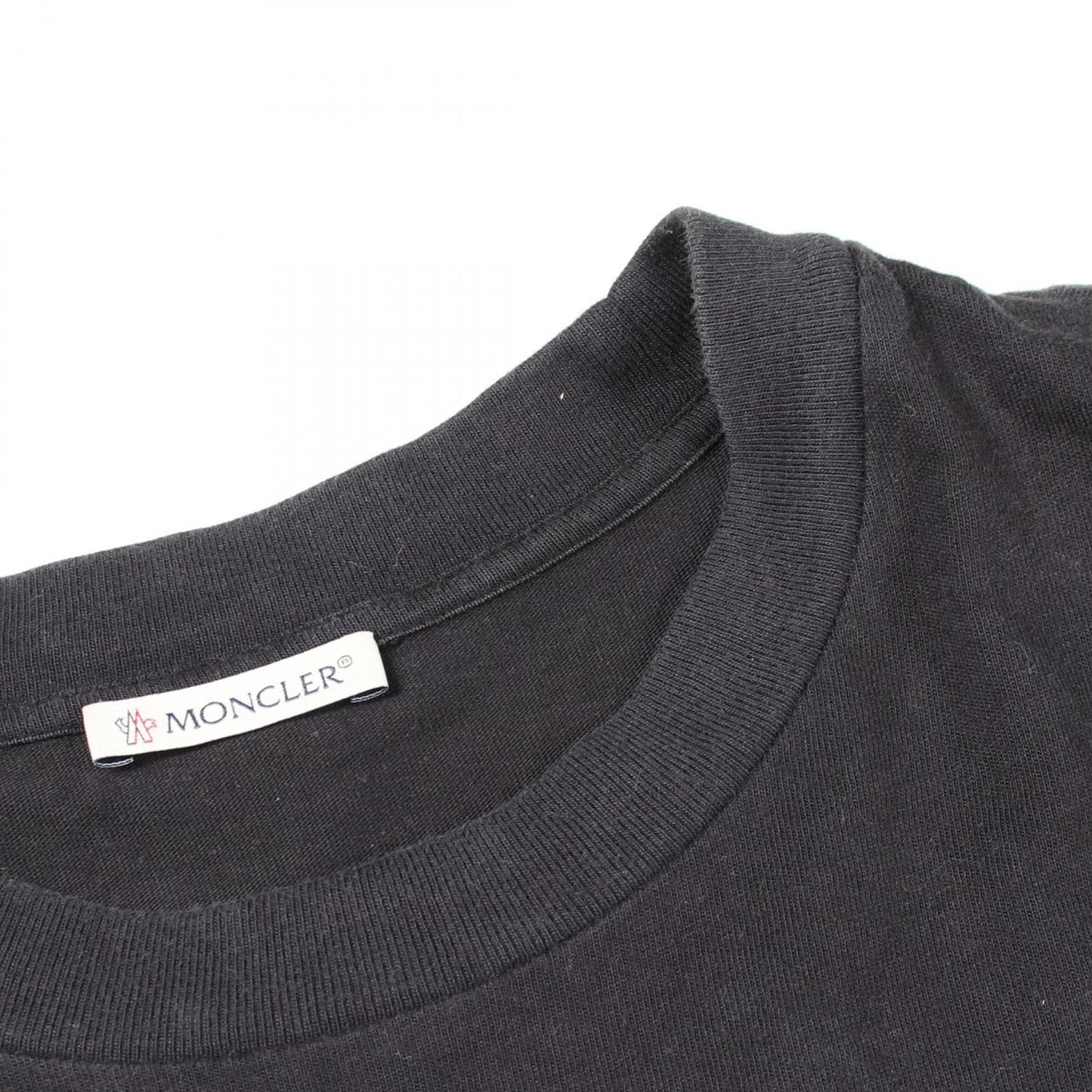 Moncler Short Sleeve T-Shirt Logo Embroidery Black Cotton — view 8