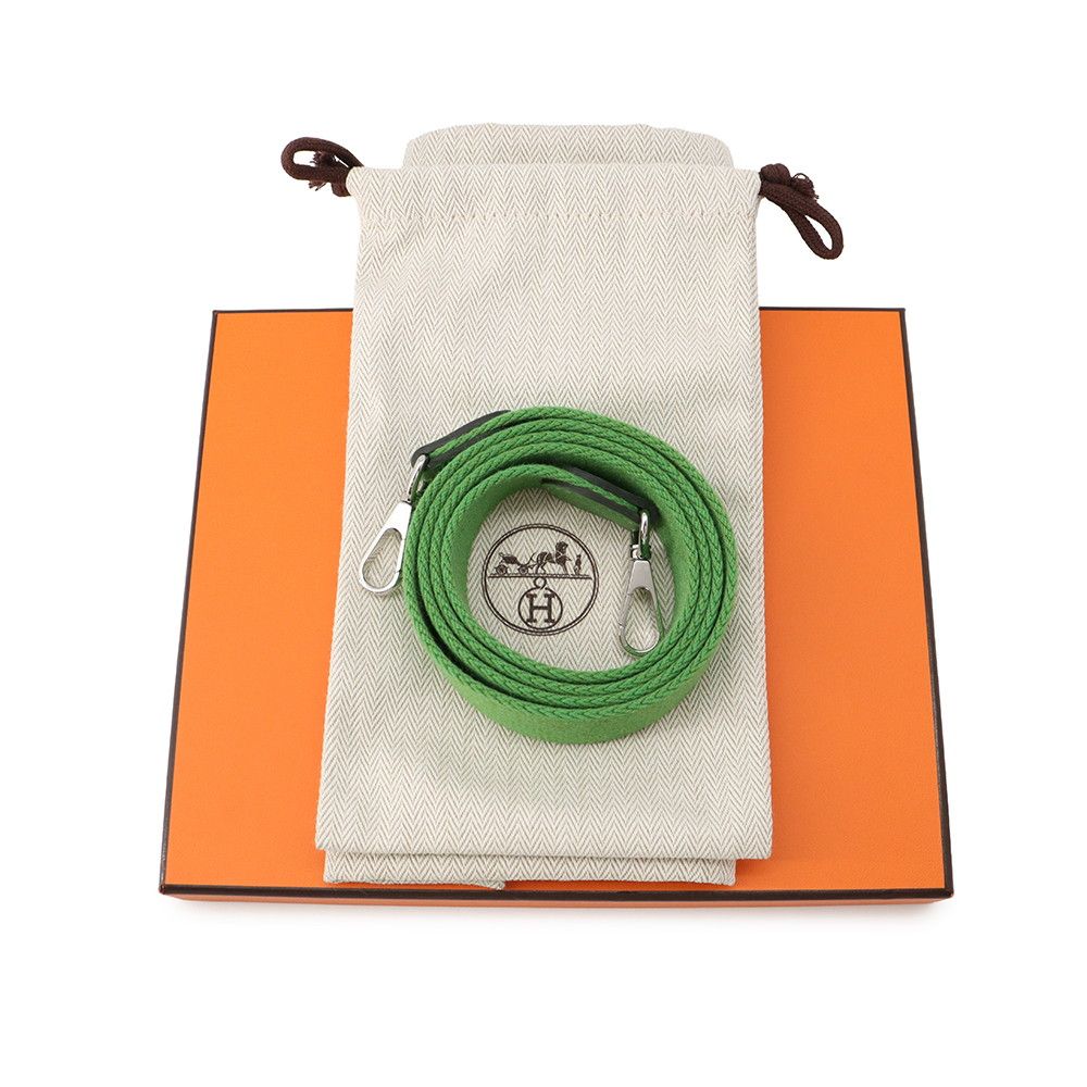 Hermes Shoulder Bag Evelyne TPM 111 Amazon Vert Yucca Silver Taurillon Clemence — view 8