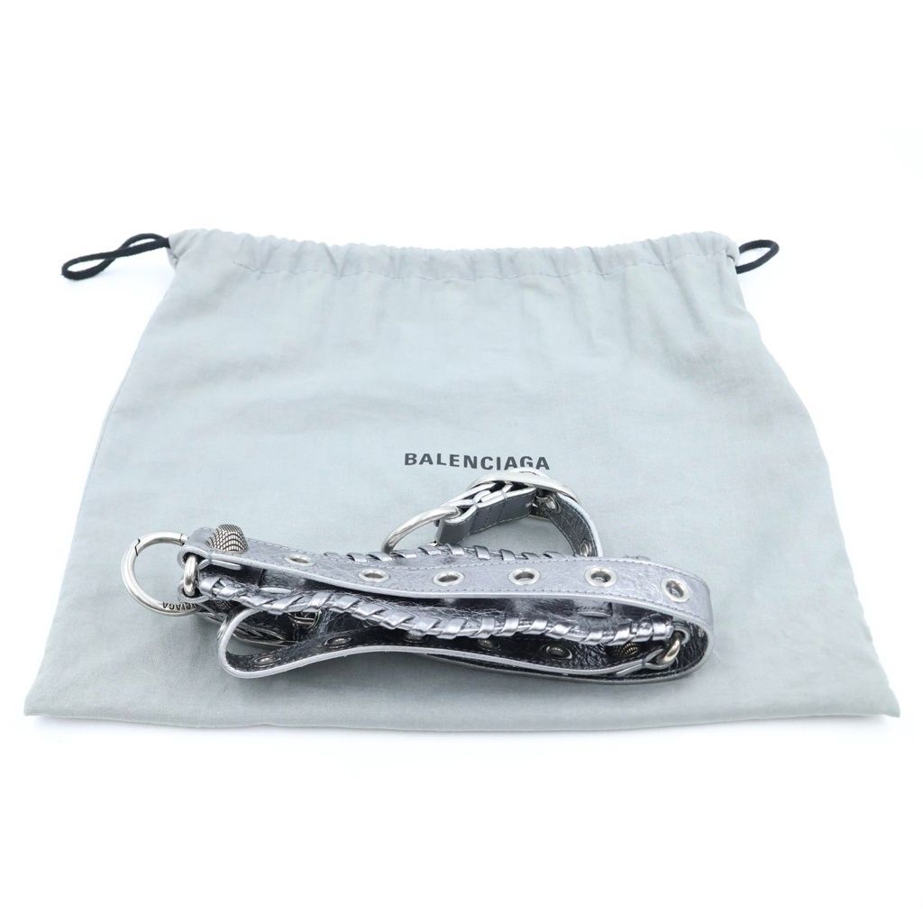 Balenciaga le Cagole Mini Duffle 2-Way Mini Shoulder Bag Silver Leather — view 8