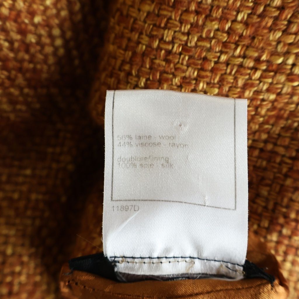 Chanel Tweed Jacket Scarf Set Orange — view 8