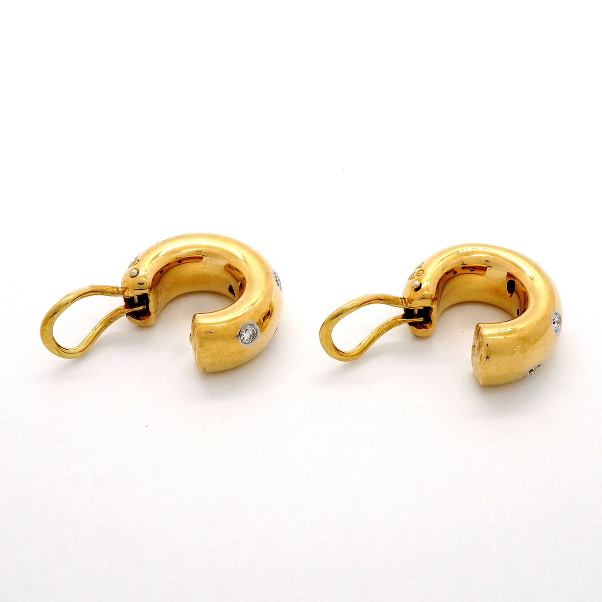 Tiffany & Co Earrings Dots 18k Yellow Gold Platinum Diamond — view 7