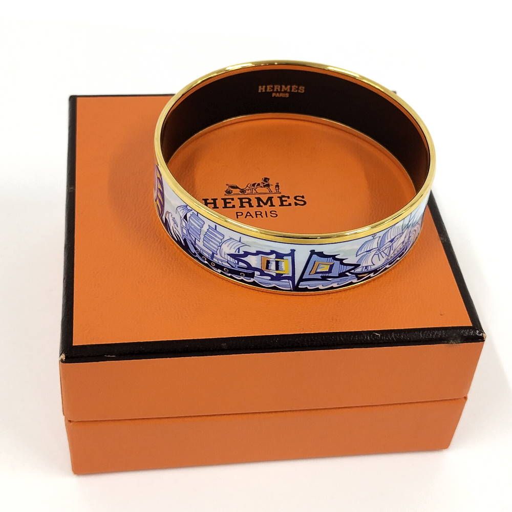 Hermes Enamel Bangle Bracelet — view 6