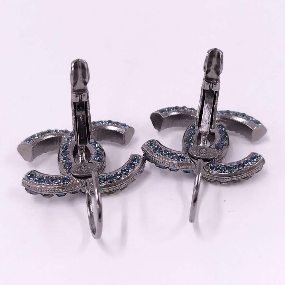 Chanel Earrings CC Logo CC Plated Rhinestone — view 8